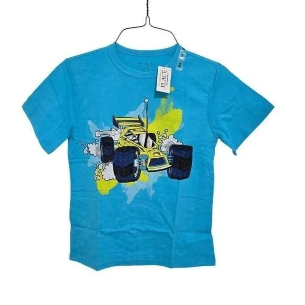 The Children's‎ Place Boys Racecar Graphic T-Shirt in Blue - Size Medium